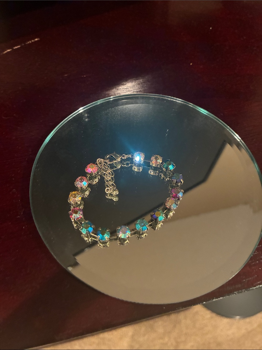 Multi-Color aurora adjustable bracelet gold tone